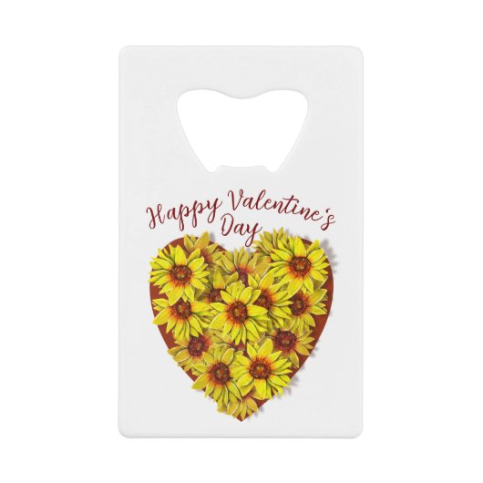 Sunflower Heart Bottle Opener Geldbeutel Flaschenöffner (Vorderseite)