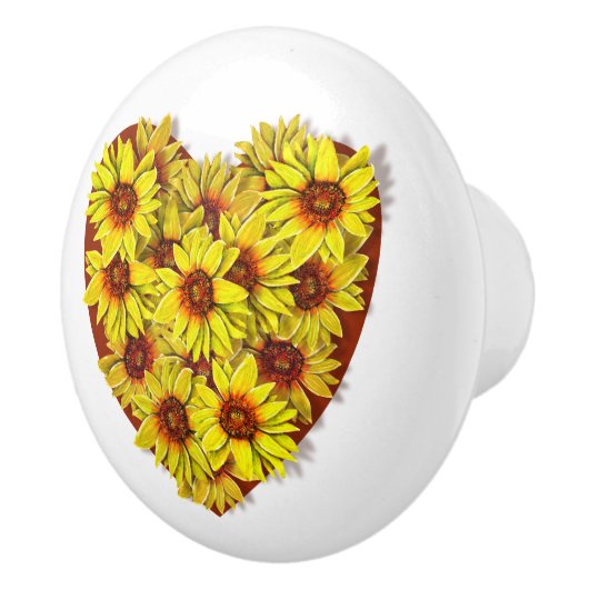 Sunflower Heart Ceramic Pull / Knob Keramikknauf (Rechts)