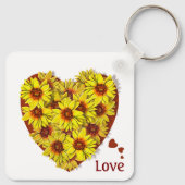 Sunflower Heart Keychain Schlüsselanhänger (Rückseite)