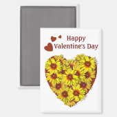 Sunflower Heart Magnet (Vorderseite/Rückseite)