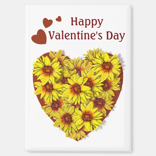 Sunflower Heart Magnet (Vorderseite)
