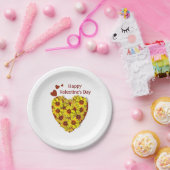 Sunflower Heart Paper Plate Pappteller (Party)