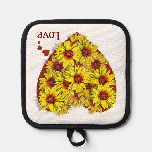 Sunflower Heart Pot Holder Topflappen (Vorderseite)