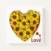Sunflower Heart Spiral Notebook Notizblock (Rückseite)
