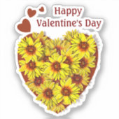 Sunflower Heart Vinyl Sticker (Vorderseite)
