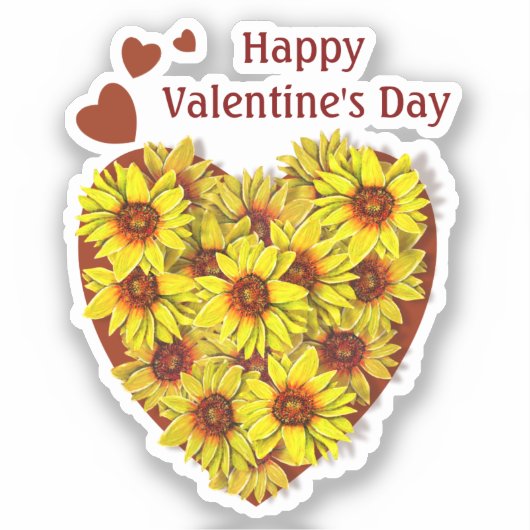 Sunflower Heart Vinyl Sticker (Vorderseite)