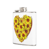 Sunflower Heart Vinyl Wrapped Flask Flachmann (Links)