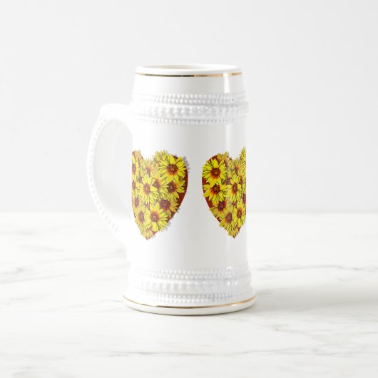 Sunflower Hearts Stein Mug Bierglas (Vorderseite Links)