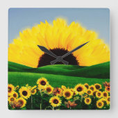 SUNFLOWER HILL QUADRATISCHE WANDUHR (Vorderseite)