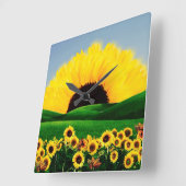 SUNFLOWER HILL QUADRATISCHE WANDUHR (Winkel)
