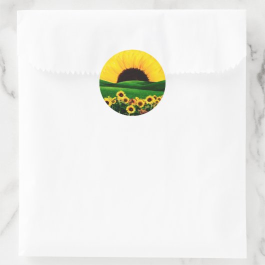 SUNFLOWER HILL RUNDER AUFKLEBER (Tasche)
