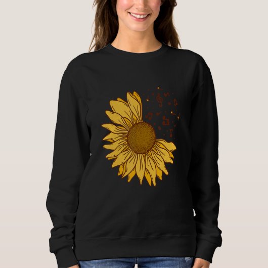 Sunflower Hope Positive Music Flowers Sunflowers Sweatshirt (Vorderseite)