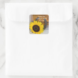 Sunflower Horseshoe Wedding Thank You Favor Tags Quadratischer Aufkleber