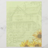 Sunflower House Lined Writing Paper Briefbogen (Rückseite)