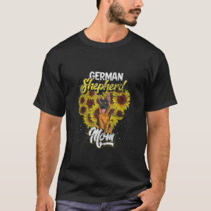 Sunflower Hund Mama Mütter Tag Niedlicher deutsche T-Shirt