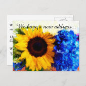Sunflower Hydrangeas Neue Zuhause-Adresse Postkart Ankündigungspostkarte (Vorne/Hinten)