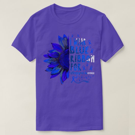 Sunflower I Wear Blue Ribbon for Arthrogryposis Aw T-Shirt (Design vorne)