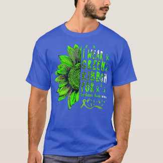 Sunflower I Wear Green Ribbon for Scoliosis Awaren T-Shirt