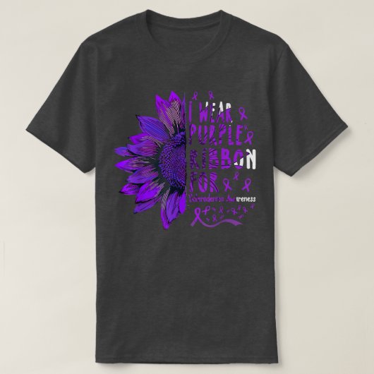 Sunflower I Wear Purple Ribbon for Scleroderma Awa T-Shirt (Design vorne)