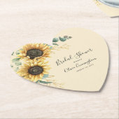 Sunflower Imitats Gold Floral Script Brautparty Untersetzer (angewinkelt)