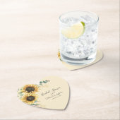 Sunflower Imitats Gold Floral Script Brautparty Untersetzer (Vor Ort)