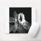 Sunflower in Black and White Mousepad (Mit Mouse)