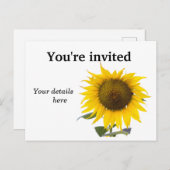 Sunflower invitation Postcard Postkarte (Vorne/Hinten)