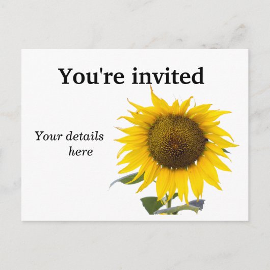 Sunflower invitation Postcard Postkarte (Vorderseite)