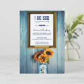 Sunflower Jar I DO GRILLEN Engagement Party Einladung (Stehend Vorderseite)