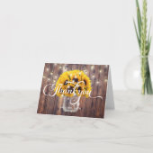 Sunflower Jar String Lights Barn Wedding Vielen Da Dankeskarte (Vorderseite)