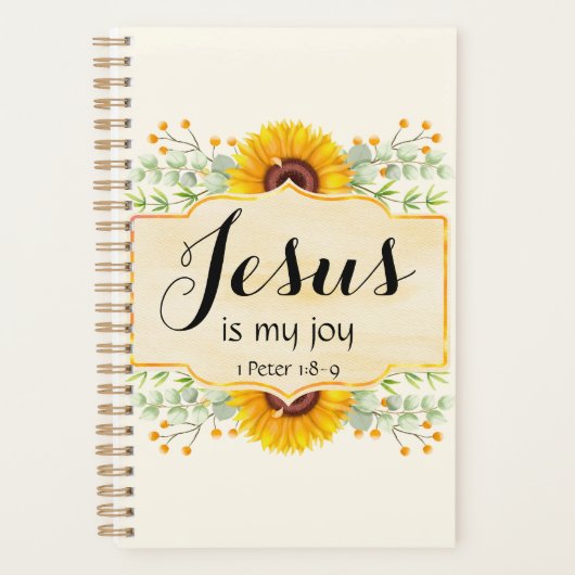 Sunflower Jesus is my Joy Planner Planer (Vorderseite)