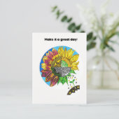 Sunflower Joy Postkarte (Stehend Vorderseite)