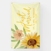 Sunflower Just Married Car Banner (Vertikal)