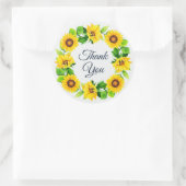 Sunflower Kranich Danke White Runder Aufkleber (Tasche)