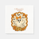 Sunflower Lace Ghost Halloween 1st Birthday Serviette (Vorderseite)