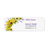 Sunflower & Lavender Wedding Return Address  (Vorne)