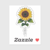 Sunflower leopard Handwritten Name Sticker (Blatt)