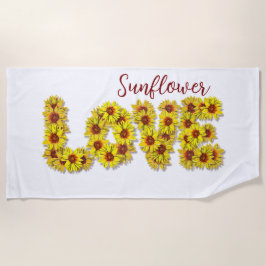 Sunflower Love Beach Towel Strandtuch