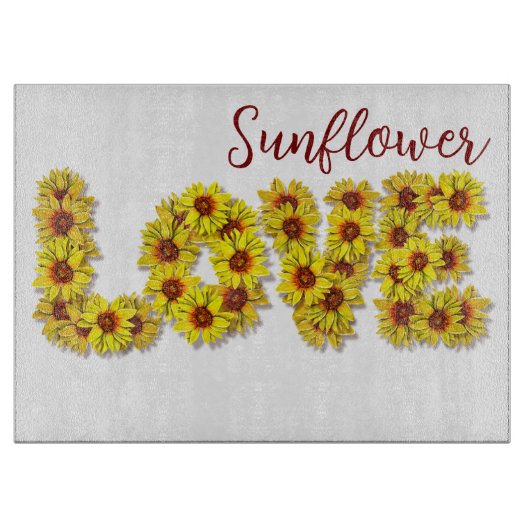 Sunflower Love Cutting Board Schneidebrett (Vorderseite)