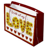 Sunflower Love Gift Bag Große Geschenktüte (Rückseite Schrägansicht)