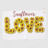 Sunflower Love Golf Towel Golfhandtuch (Horizontal)