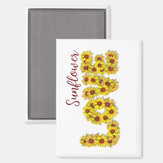 Sunflower Love Magnet (Vorderseite/Rückseite)