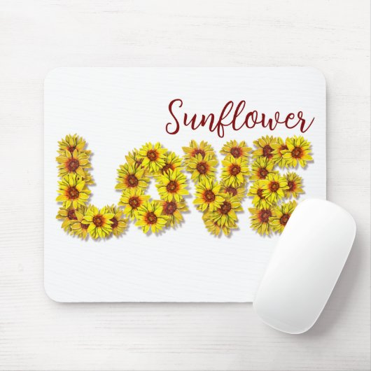 Sunflower Love Mouse Pad Mousepad (Mit Mouse)