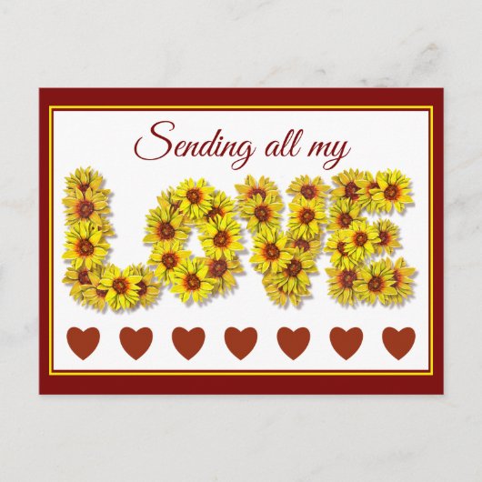 Sunflower Love Postcard Postkarte (Vorderseite)