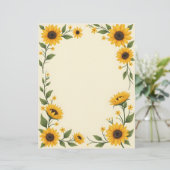 Sunflower Love Stationery Paper Briefbogen (Stehend Vorderseite)