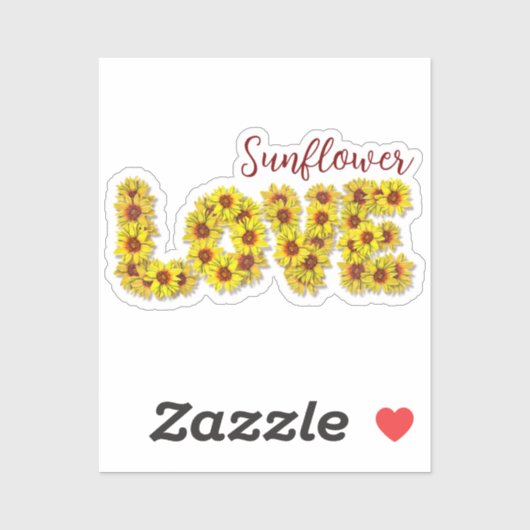 Sunflower Love Vinyl Sticker (Blatt)