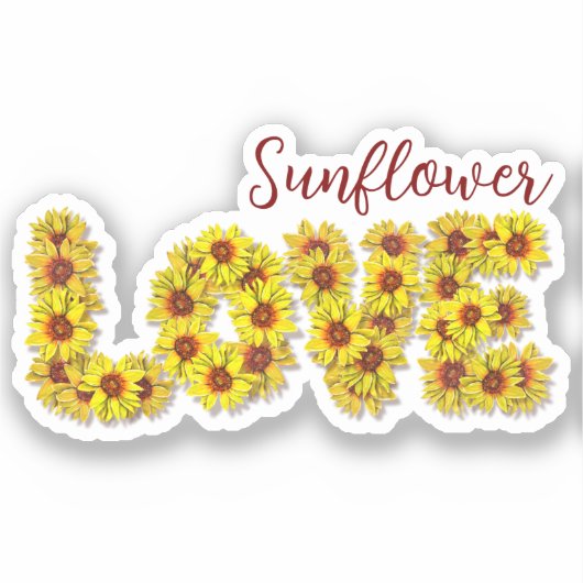 Sunflower Love Vinyl Sticker (Vorderseite)