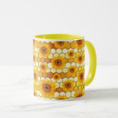Sunflower Lovers and bees, Bright Kitchen Decor Tasse (VorderseiteRechts)