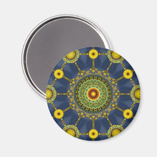 Sunflower Mandala Array Magnet (Vorderseite/Rückseite)