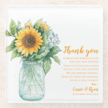 Sunflower Mason Jar Wedding Vielen Dank